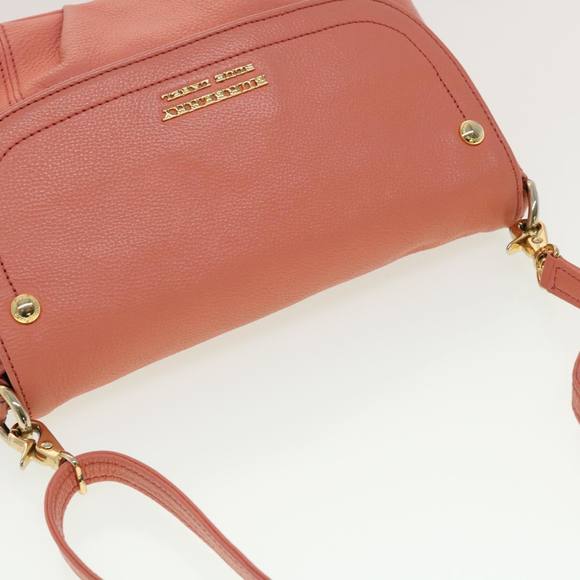 BURBERRY Blue Label Shoulder Bag Leather Orange Auth yb128 - Picture 6 of 16